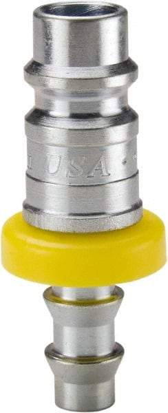 Parker - Push-Lok Hose Barb European High Flow Pneumatic Hose Connector - Steel, 3/8" Body Diam, 1/2" Hose ID - Apex Tool & Supply