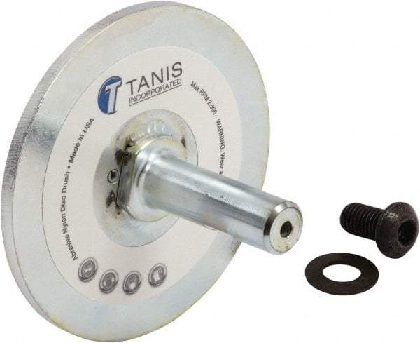 Tanis - 1/4" Arbor Hole to 3/4" Shank Diam Drive Arbor - For 10, 12 & 14" Tanis Disc Brushes, Flow Through Spindle - Apex Tool & Supply