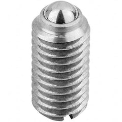 KIPP - M10, 6mm Ball Diam, 19mm Body Length, 2mm Max Ball Reach, Threaded Ball Plunger - Apex Tool & Supply