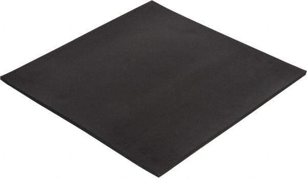 Made in USA - 12" Long, 12" Wide, Buna-N Rubber Foam Sheet - 35 to 45 Durometer, Black, -20 to 170°F, 800 psi Tensile Strength, Stock Length - Apex Tool & Supply