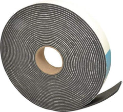 Made in USA - 3/16" Thick x 2" Wide x 45' Long Black Closed Cell PVC Foam Rubber Roll - Stock Length, Adhesive Back, 13 Lb/Cu Ft Density, -20°F to 130°F - Apex Tool & Supply
