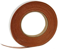 Made in USA - 1/32" Thick x 12" Wide Red Silicone Rubber Roll - Cut to Length, Adhesive Back, 69 Lb/Cu Ft Density, 650 psi Tensile Strength, -100°F to 500°F - Apex Tool & Supply
