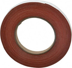 Made in USA - 1/32" Thick x 1/2" Wide x 30' Long Red Silicone Rubber Roll - Stock Length, Adhesive Back, 69 Lb/Cu Ft Density, 650 psi Tensile Strength, -100°F to 500°F - Apex Tool & Supply