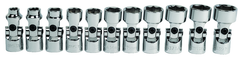 11 Piece - 3/8' Drive - 6 Point - Metric Flex Socket Set - Apex Tool & Supply