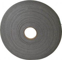 Made in USA - 3/16" Thick x 1/2" Wide x 100' Long Gray Open Cell Polyurethane Foam Rubber Roll - Stock Length, Adhesive Back, 1.8 to 2.2 Lb/Cu Ft Density, -20°F to 160°F - Apex Tool & Supply