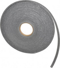 Made in USA - 1/4" Thick x 1/2" Wide x 50' Long Gray Open Cell Polyurethane Foam Rubber Roll - Stock Length, Adhesive Back, 1.8 to 2.2 Lb/Cu Ft Density, -20°F to 160°F - Apex Tool & Supply
