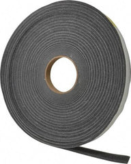 Made in USA - 1/4" Thick x 3/4" Wide x 50' Long Gray Open Cell Polyurethane Foam Rubber Roll - Stock Length, Adhesive Back, 1.8 to 2.2 Lb/Cu Ft Density, -20°F to 160°F - Apex Tool & Supply