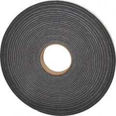 Made in USA - 3/8" Thick x 1" Wide x 50' Long Gray Open Cell Polyurethane Foam Rubber Roll - Stock Length, Adhesive Back, 1.8 to 2.2 Lb/Cu Ft Density, -20°F to 160°F - Apex Tool & Supply
