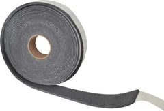 Made in USA - 3/8" Thick x 2" Wide x 50' Long Gray Open Cell Polyurethane Foam Rubber Roll - Stock Length, Adhesive Back, 1.8 to 2.2 Lb/Cu Ft Density, -20°F to 160°F - Apex Tool & Supply