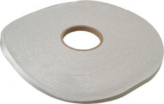 Made in USA - 1/8" Thick x 1/2" Wide x 75' Long Gray Closed Cell PVC Foam Rubber Roll - Stock Length, Adhesive Back, 8 Lb/Cu Ft Density, -20°F to 130°F - Apex Tool & Supply