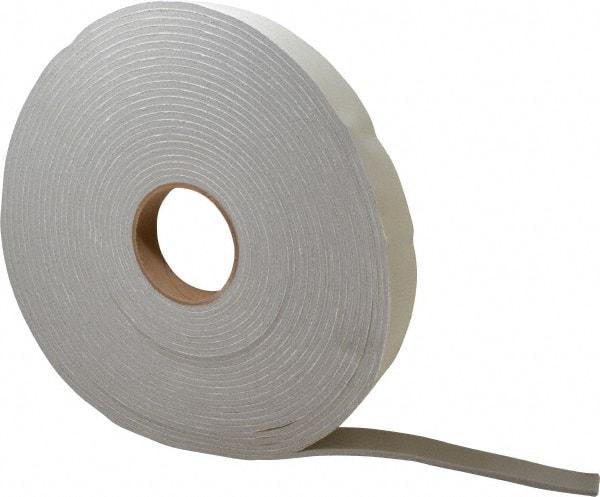 Made in USA - 3/16" Thick x 1" Wide x 30' Long Gray Closed Cell PVC Foam Rubber Roll - Stock Length, Adhesive Back, 8 Lb/Cu Ft Density, -20°F to 130°F - Apex Tool & Supply
