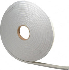 Made in USA - 3/8" Thick x 3/4" Wide x 30' Long Gray Closed Cell PVC Foam Rubber Roll - Stock Length, Adhesive Back, 8 Lb/Cu Ft Density, -20°F to 130°F - Apex Tool & Supply