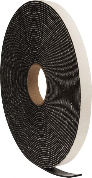 Made in USA - 75' x 3/4" x 1/8" Black PVC Foam Roll - Apex Tool & Supply
