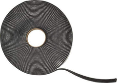 Made in USA - 3/16" Thick x 1/2" Wide x 45' Long Black Closed Cell PVC Foam Rubber Roll - Stock Length, Adhesive Back, 13 Lb/Cu Ft Density, -20°F to 130°F - Apex Tool & Supply