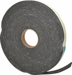 Made in USA - 45' x 1" x 3/16" Black PVC Foam Roll - Exact Industrial Supply