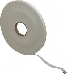 Made in USA - 1/8" Thick x 3/4" Wide x 75' Long White Closed Cell Polyethylene Foam Rubber Roll - Stock Length, Adhesive Back, 2 Lb/Cu Ft Density, -20°F to 170°F - Apex Tool & Supply