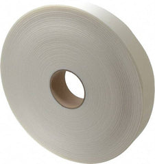 Made in USA - 1/8" Thick x 2" Wide x 75' Long White Closed Cell Polyethylene Foam Rubber Roll - Stock Length, Adhesive Back, 2 Lb/Cu Ft Density, -20°F to 170°F - Apex Tool & Supply