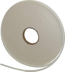 Made in USA - 3/16" Thick x 1/2" Wide x 50' Long White Closed Cell Polyethylene Foam Rubber Roll - Stock Length, Adhesive Back, 2 Lb/Cu Ft Density, -20°F to 170°F - Apex Tool & Supply