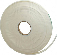 Made in USA - 3/16" Thick x 5/8" Wide x 50' Long White Closed Cell Polyethylene Foam Rubber Roll - Stock Length, Adhesive Back, 2 Lb/Cu Ft Density, -20°F to 170°F - Apex Tool & Supply