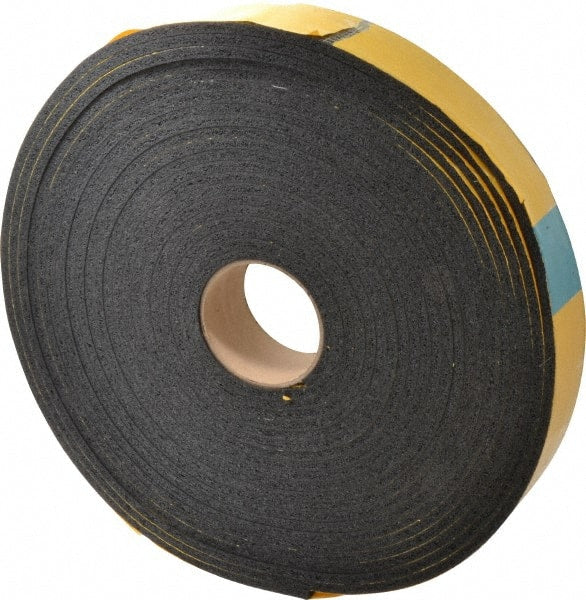 Made in USA - 50' x 2" x 1/4" Black Natural Foam Roll - Apex Tool & Supply