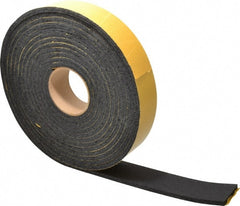 Made in USA - 25' x 2" x 5/16" Black Natural Foam Roll - Apex Tool & Supply