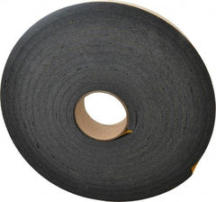 Made in USA - 7/16" Thick x 2" Wide x 25' Long Black Open Cell Natural Foam Rubber Roll - Stock Length, Adhesive Back, 24 to 30 Lb/Cu Ft Density, -20°F to 160°F - Apex Tool & Supply