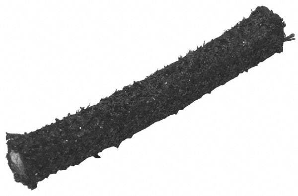 Made in USA - 1/2" x 5.9' Spool Length, Wire-Inserted Carbon Fiber Compression Packing - 1,200 Max psi, -100 to 1200° F, Dark Gray - Apex Tool & Supply