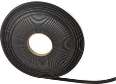 Made in USA - 1/8" Thick x 1/2" Wide x 50' Long Black Closed Cell Neoprene-Blend Spring Rubber Roll - Stock Length, Adhesive Back, 8 to 11 Lb/Cu Ft Density, -40°F to 158°F - Apex Tool & Supply