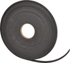 Made in USA - 3/16" Thick x 1/2" Wide x 50' Long Black Closed Cell Neoprene-Blend Spring Rubber Roll - Stock Length, Adhesive Back, 8 to 11 Lb/Cu Ft Density, -40°F to 158°F - Apex Tool & Supply