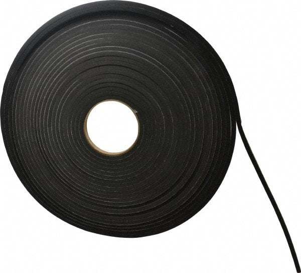 Made in USA - 50' x 1/2" x 1/4" Black Neoprene-Blend Spring Roll - Apex Tool & Supply