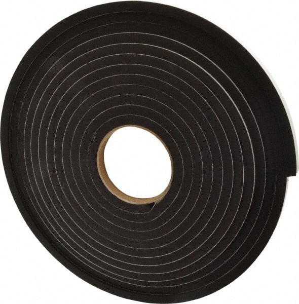 Made in USA - 25' x 1/2" x 3/8" Black Neoprene-Blend Spring Roll - Apex Tool & Supply