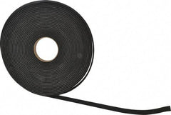 Made in USA - 3/16" Thick x 3/4" Wide x 50' Long Black Closed Cell Neoprene-Blend Spring Rubber Roll - Stock Length, Adhesive Back, 8 to 11 Lb/Cu Ft Density, -40°F to 158°F - Apex Tool & Supply