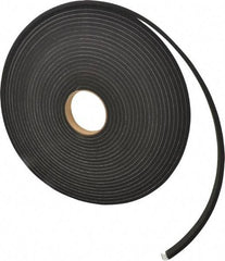 Made in USA - 1/4" Thick x 3/4" Wide x 50' Long Black Closed Cell Neoprene-Blend Spring Rubber Roll - Stock Length, Adhesive Back, 8 to 11 Lb/Cu Ft Density, -40°F to 158°F - Apex Tool & Supply