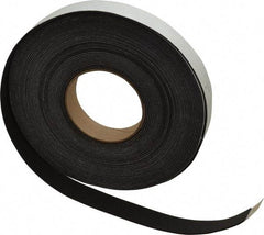 Made in USA - 1/16" Thick x 1" Wide x 50' Long Black Closed Cell Neoprene-Blend Spring Rubber Roll - Stock Length, Adhesive Back, 8 to 11 Lb/Cu Ft Density, -40°F to 158°F - Apex Tool & Supply