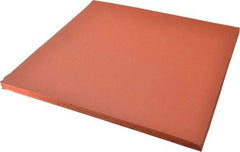 Made in USA - 12" Long, 12" Wide, Silicone Foam Rubber Foam Sheet - Orange-Red, -103 to 450°F, Plain Backing, Stock Length - Apex Tool & Supply