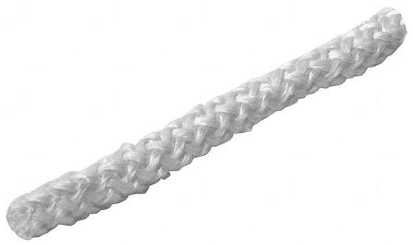Made in USA - 1-1/2" Diam Fiberglass Rope Gasketing - White, Cut to Length - Apex Tool & Supply
