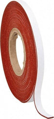 Made in USA - 1/16" Thick x 1/2" Wide x 30' Long Tan-Orange Closed Cell Silicone Foam Rubber Roll - Stock Length, Adhesive Back, 33 Lb/Cu Ft Density, -100°F to 500°F - Apex Tool & Supply