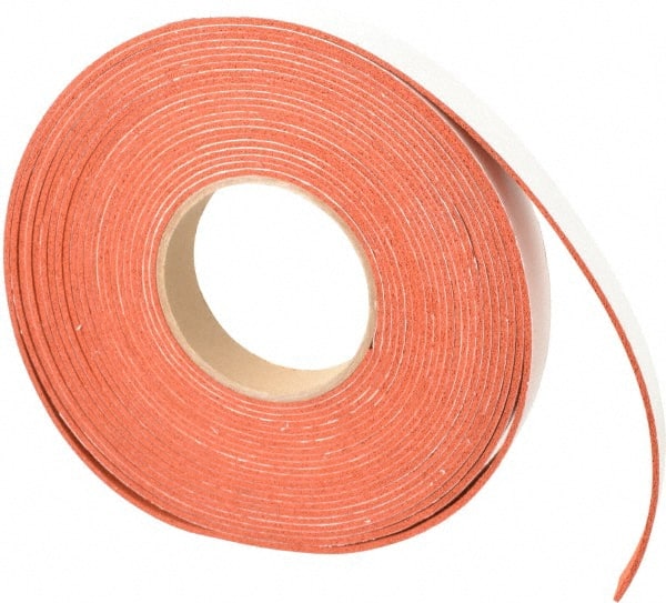 Made in USA - 30' x 1" x 3/32" Tan-Orange Silicone Foam Roll - Apex Tool & Supply