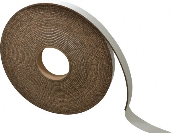 Made in USA - 1" Wide x 1/8" Thick, Adhesive Backed Gasketing Roll - Apex Tool & Supply