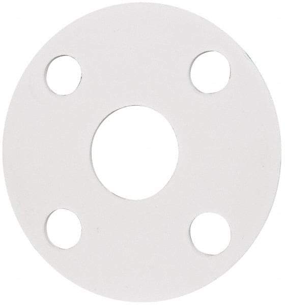 Made in USA - 1" Pipe, Flange Gasket - Gore-Tex GR, White, 1/16" Thick - Apex Tool & Supply