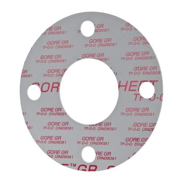 Made in USA - 2-1/2" Pipe, Flange Gasket - Gore-Tex GR, White, 1/16" Thick - Apex Tool & Supply