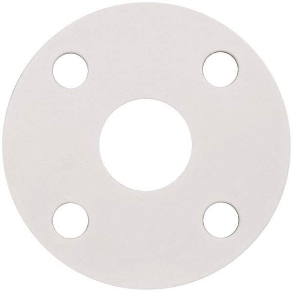 Made in USA - 1-1/2" Pipe, Flange Gasket - Gore-Tex GR, White, 1/16" Thick - Apex Tool & Supply