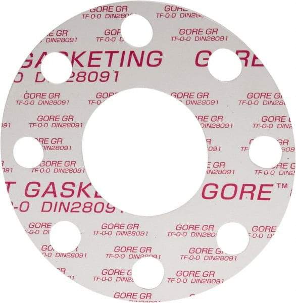Made in USA - 3" Pipe, Flange Gasket - Gore-Tex GR, White, 1/16" Thick - Apex Tool & Supply