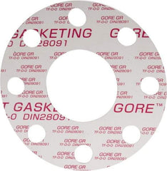 Made in USA - 3" Pipe, Flange Gasket - Gore-Tex GR, White, 1/16" Thick - Apex Tool & Supply