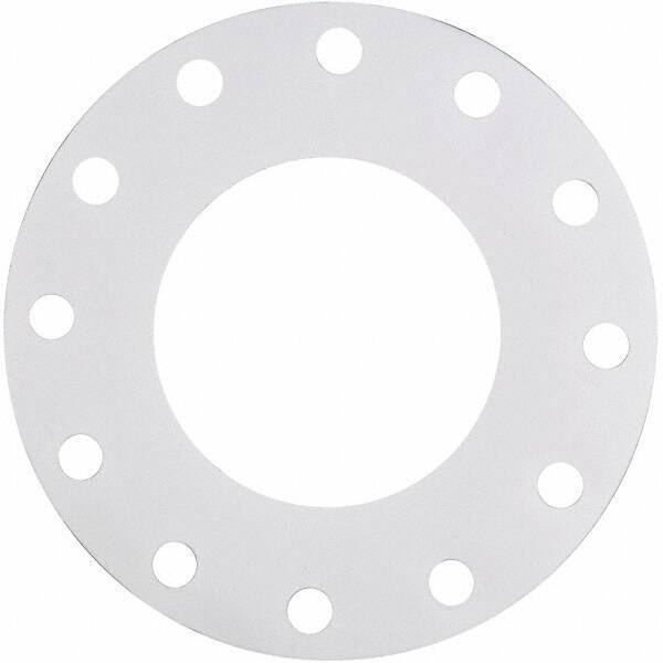 Made in USA - 6" Pipe, Flange Gasket - Gore-Tex GR, White, 1/16" Thick - Apex Tool & Supply