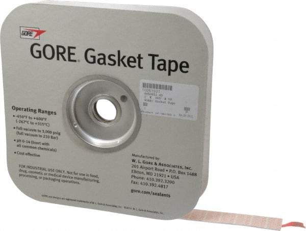 Made in USA - 0.065" Thick x 1" Wide, Gore-Tex Gasket Tape - 50' Long, White - Apex Tool & Supply