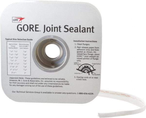 Value Collection - 75' Long x 3/16" Wide Gore Tex Joint Sealant - White, 5/16 to 3/8" Approximate Flange Form Width - Apex Tool & Supply