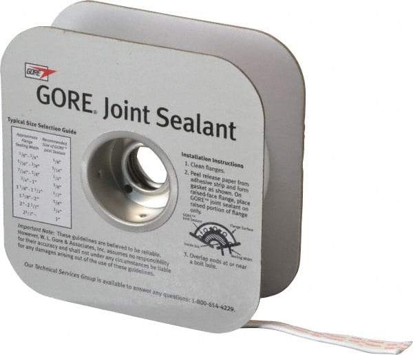 Value Collection - 25' Long x 3/8" Wide Gore Tex Joint Sealant - White, 3/4 to 1" Approximate Flange Form Width - Apex Tool & Supply