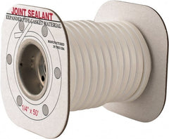 Made in USA - 50' Long x 1/4" Wide Economy PTFE Joint Sealant - Apex Tool & Supply