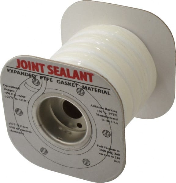 Made in USA - 15' Long x 5/8" Wide Economy PTFE Joint Sealant - Apex Tool & Supply